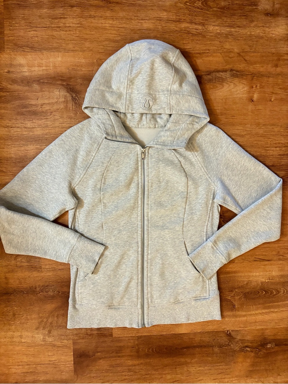 Lululemon Scuba Full Zip Hoodie *Light Cotton Fleece Sz 10 Light Heather Gray LN